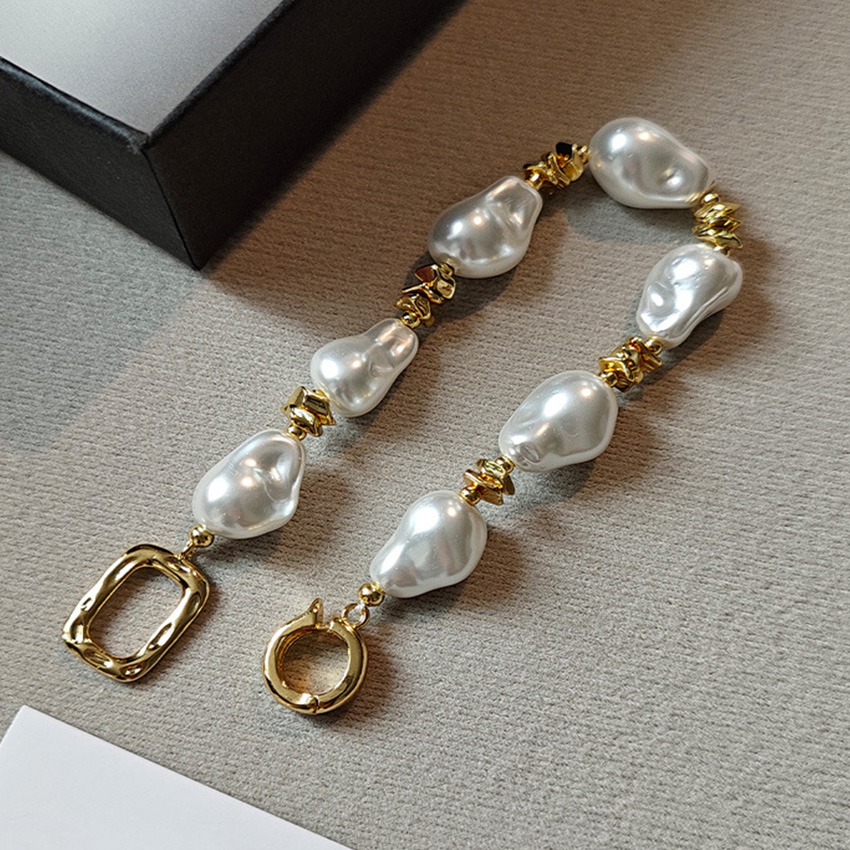 Baroque Pearl Bracelet Gold Plated Brass Jewelry Wholesale